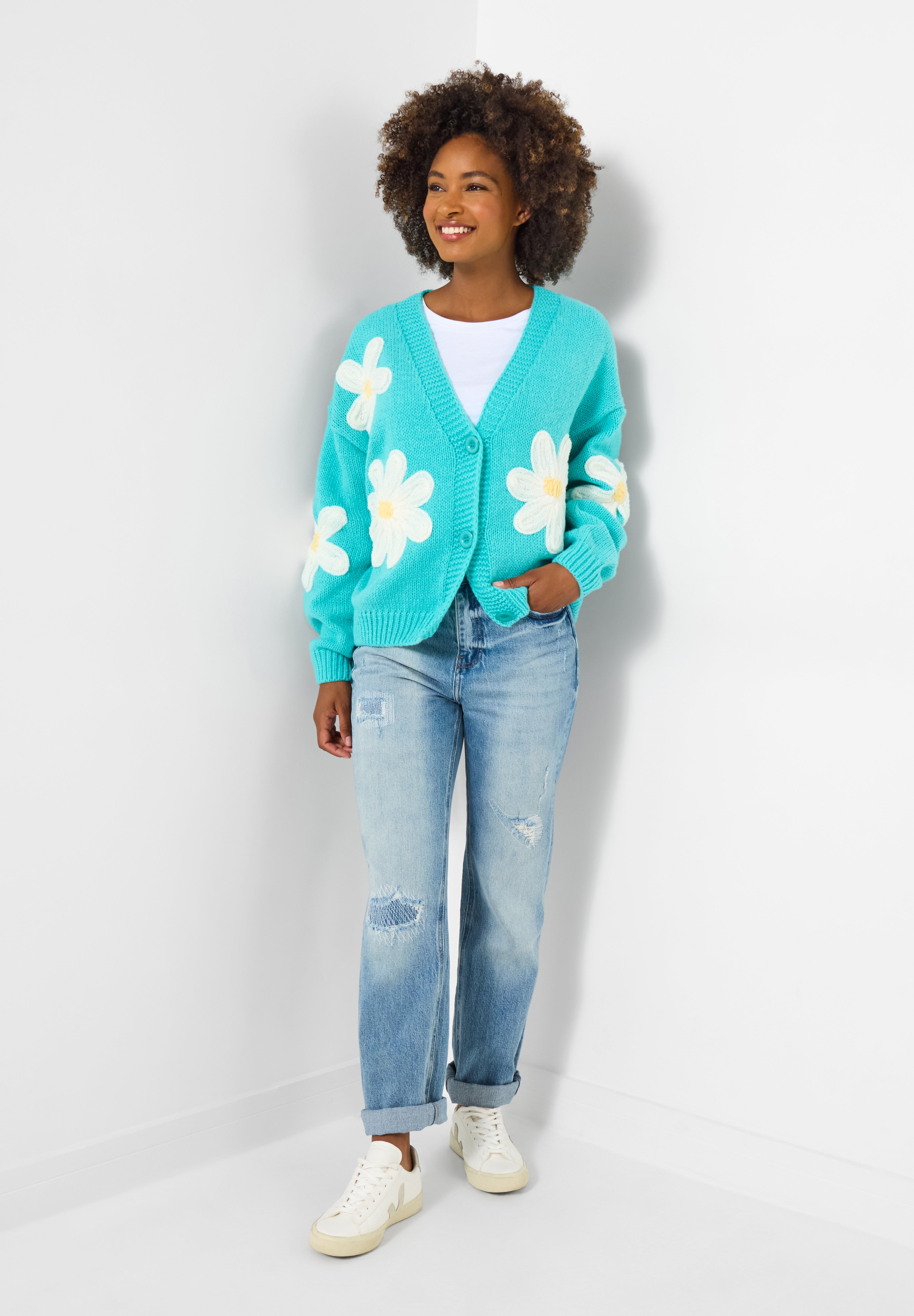 V-Neck Daisy Cardigan image number 1