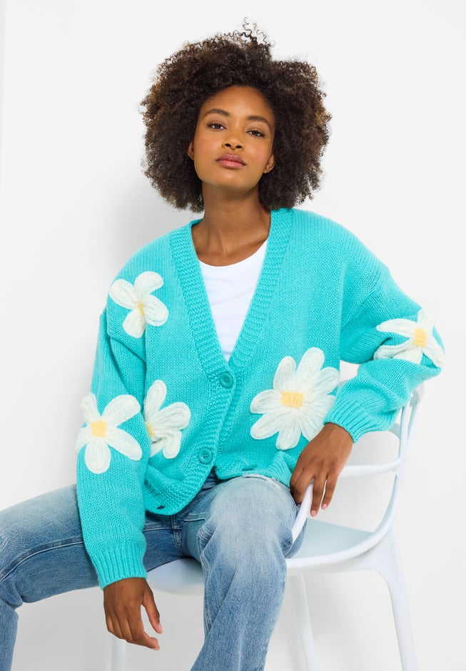 V-Neck Daisy Cardigan image number 4