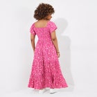 Square Neck Smocked Crinkle Maxi Dress image number null