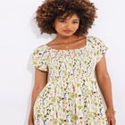 Smocked Crinkle Meadow Maxi Dress image number null