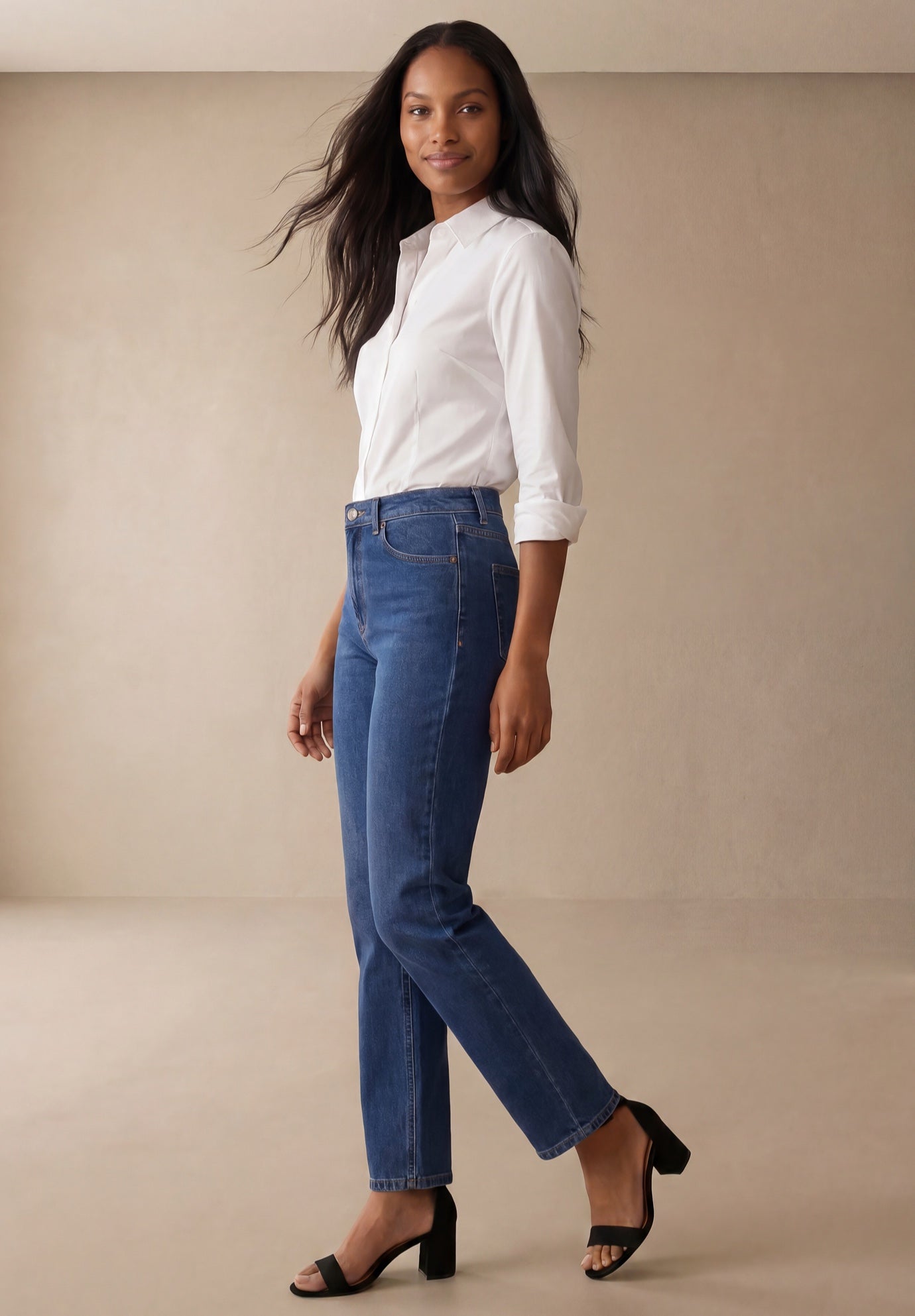 Classic Cotton Denim Straight-Leg Jean image number 2