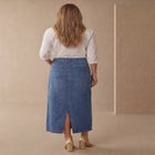 Classic Cotton Denim Midi Skirt image number null