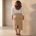 Classic Cotton Denim Midi Skirt image number null