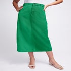 Classic Cotton Denim Midi Skirt image number null