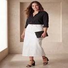 Classic Cotton Denim Midi Skirt image number null