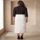 Classic Cotton Denim Midi Skirt image number null