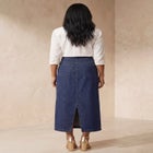 Classic Cotton Denim Midi Skirt image number null
