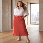 Classic Cotton Denim Midi Skirt image number null
