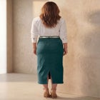 Classic Cotton Denim Midi Skirt image number null