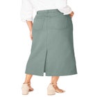 Classic Cotton Denim Midi Skirt image number null