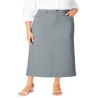 Classic Cotton Denim Midi Skirt image number null