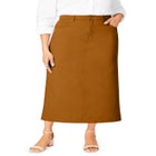 Classic Cotton Denim Midi Skirt image number null