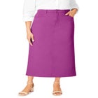 Classic Cotton Denim Midi Skirt image number null