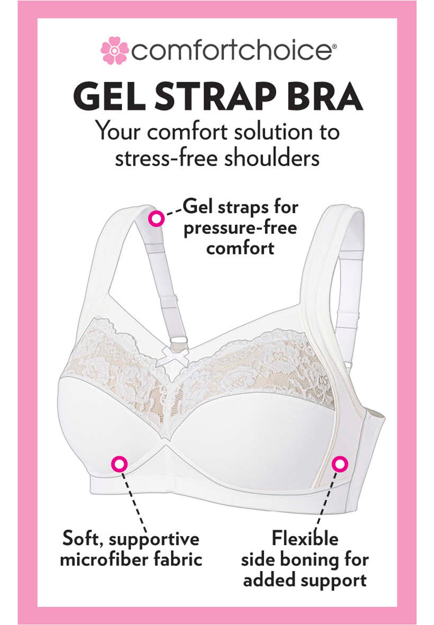 Comfort Choice&reg; Full Coverage Gel Strap Bra image number 3
