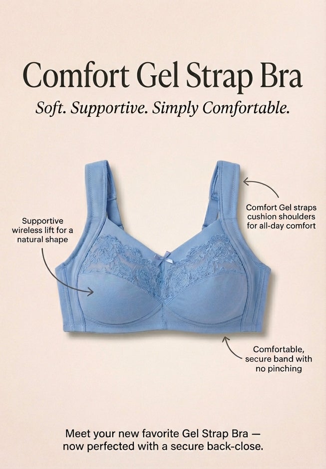 Comfort Choice&reg; Full Coverage Gel Strap Bra image number 4