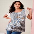 Printed Cap-Sleeve Top image number null