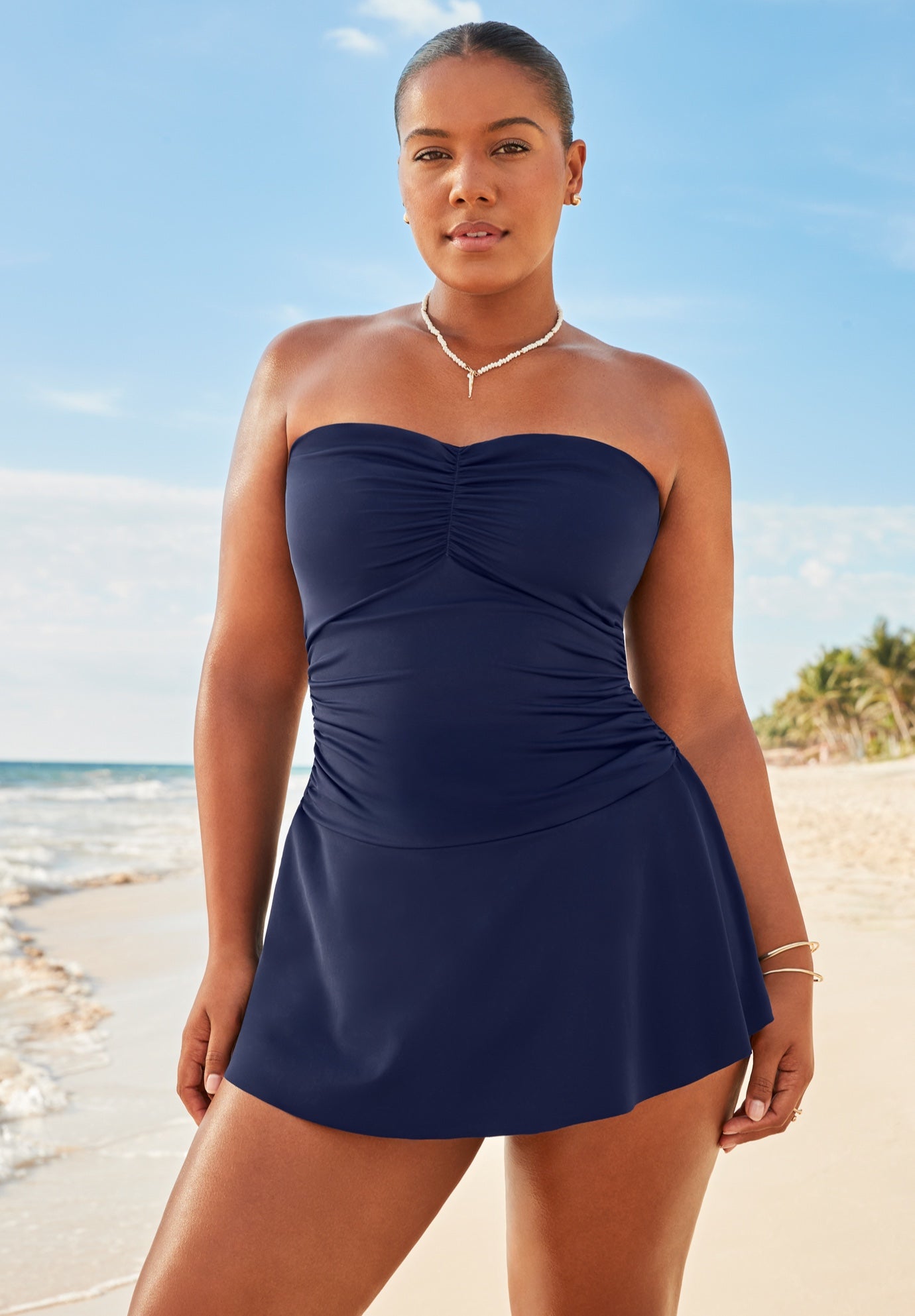 Sweetheart Ruffle Bandeau Swimdress image number 0