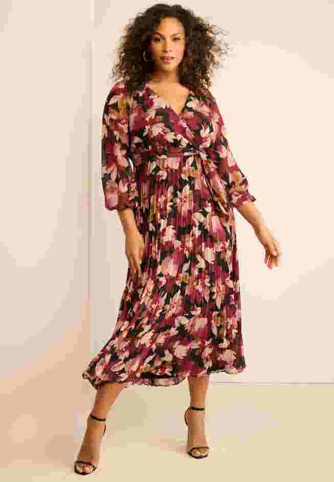 Pleated Chiffon Maxi Dress image number 0