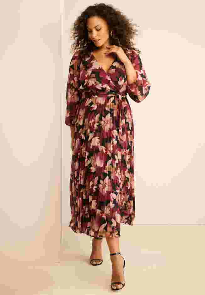 Pleated Chiffon Maxi Dress image number 1