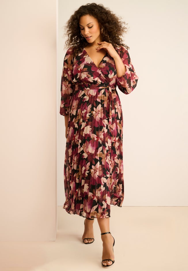 Pleated Chiffon Maxi Dress image number 1