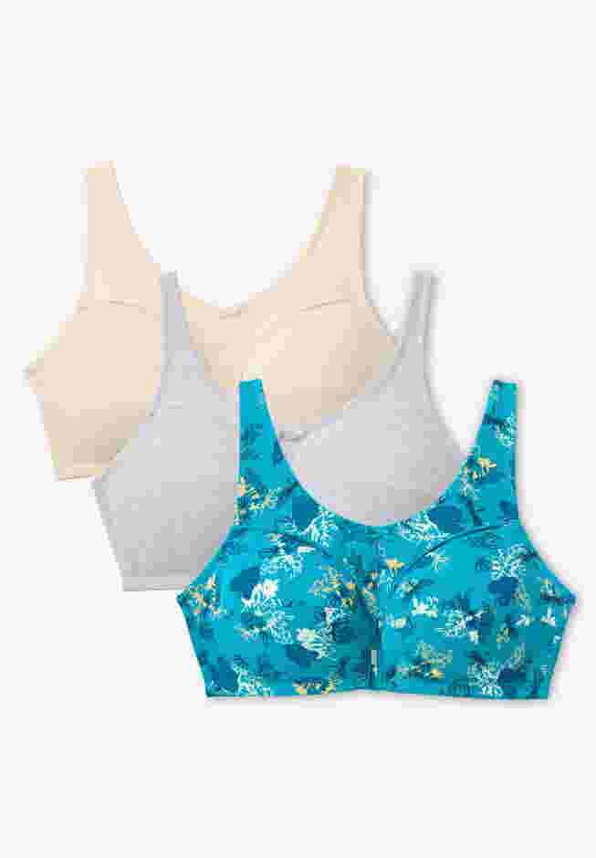 3-Pack Cotton Wireless Bra image number 0