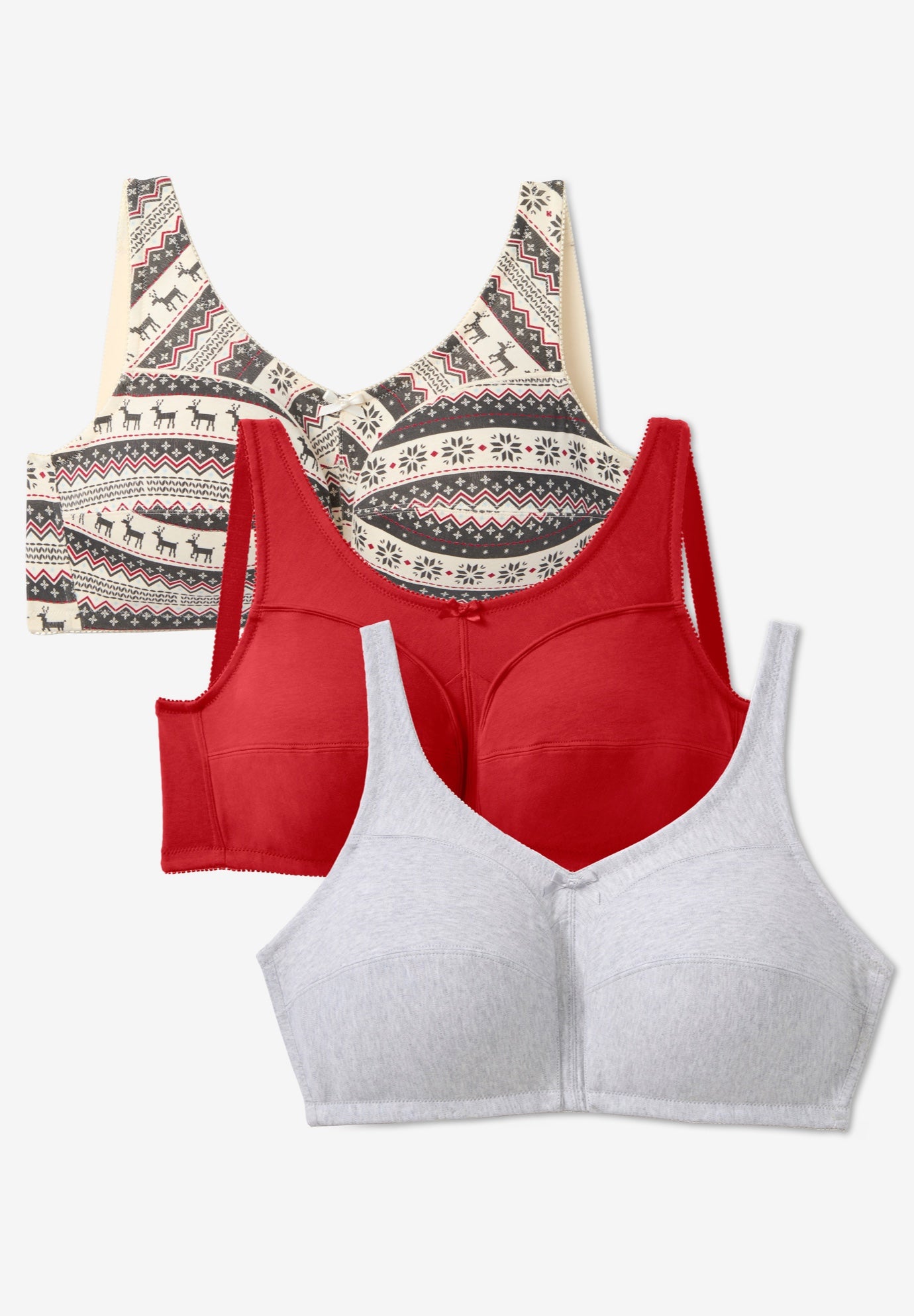 3-Pack Cotton Wireless Bra image number 0