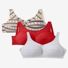 3-Pack Cotton Wireless Bra image number null