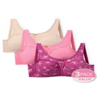 3-Pack Cotton Wireless Bra image number null