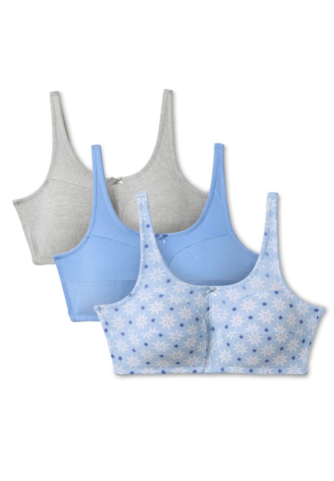 3-Pack Wireless Light Support Cotton Bra image number 1