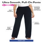 Stretch Ponte Knit Pull-On Wide-Leg Pants image number null
