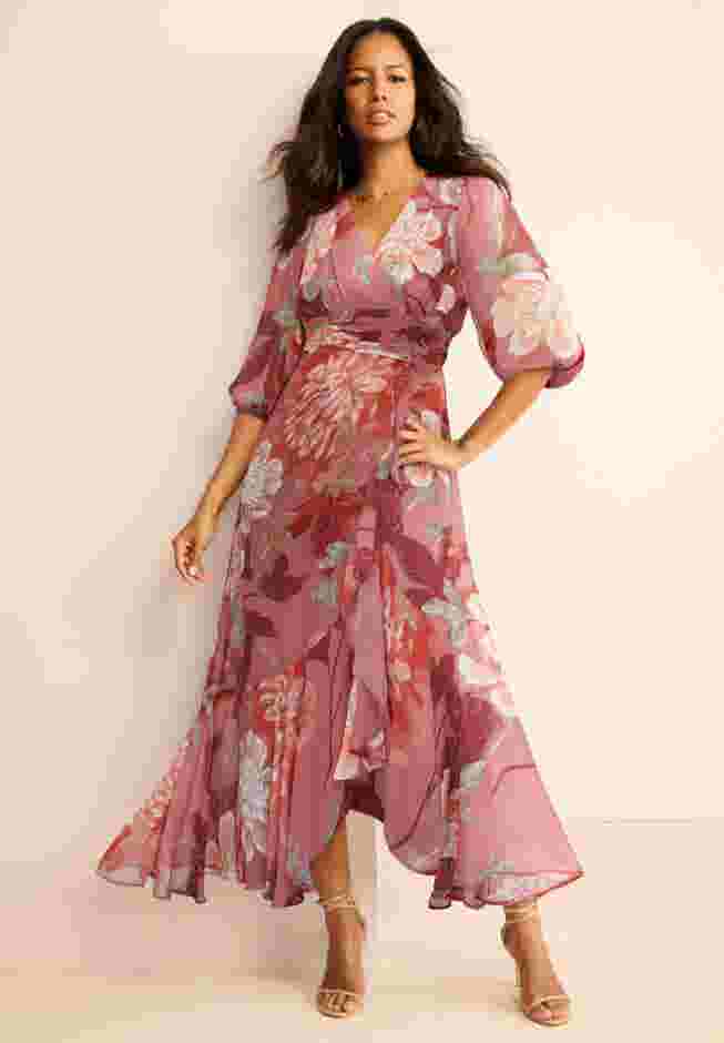 Overlay Ruffle Maxi Dress image number 0