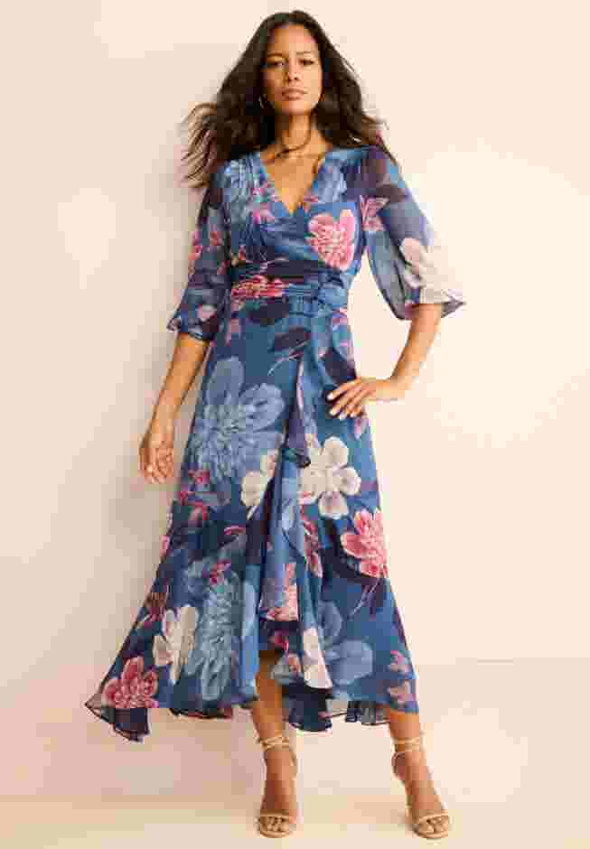 Overlay Ruffle Maxi Dress image number 0