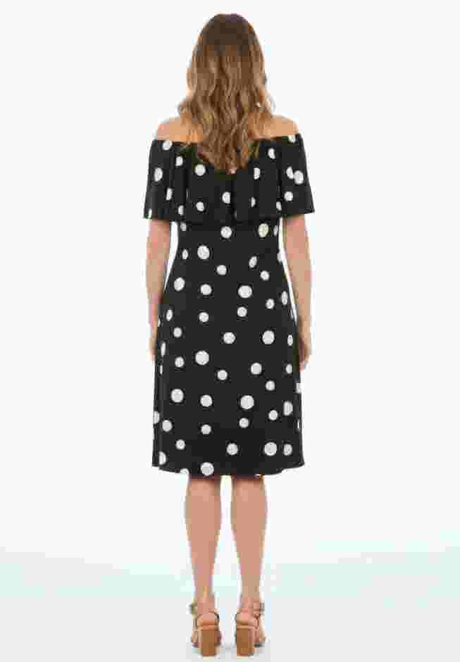 Plus Size Stretch Knit Convertible Flounce Dress Roaman's