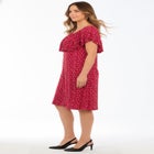 Plus Size Stretch Knit Convertible Flounce Dress image number null