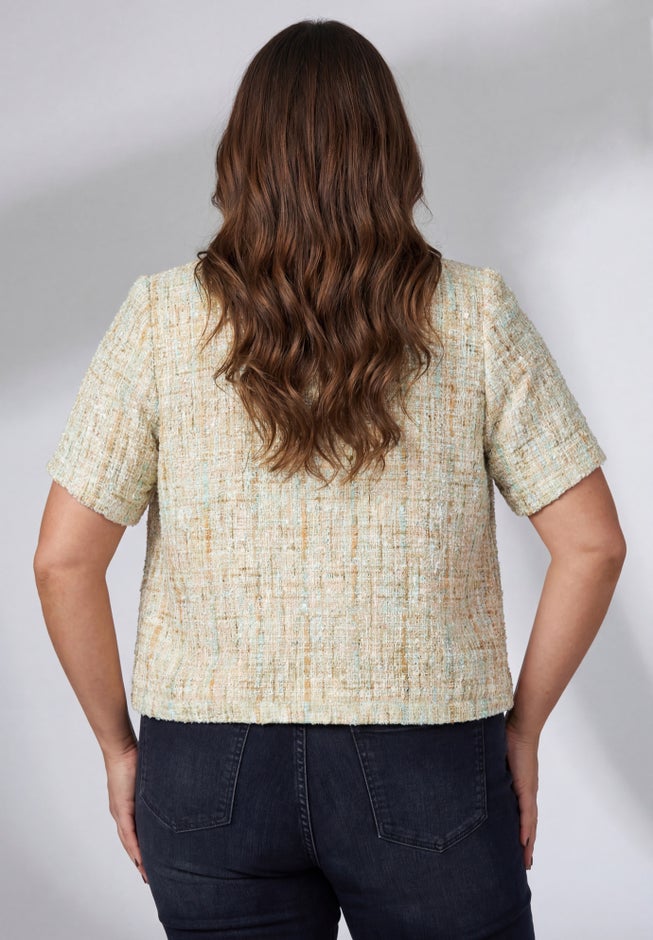 Short Sleeve Tweed Jacket image number 3