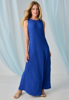 Sleeveless Plisse Maxi Dress
