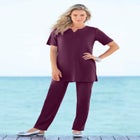 Plus Size Soft Knit Tunic with Notch Neckline image number null