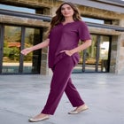 Plus Size Soft Knit Tunic with Notch Neckline image number null