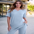 Plus Size Soft Knit Tunic with Notch Neckline image number null