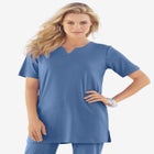 Plus Size Soft Knit Tunic with Notch Neckline image number null