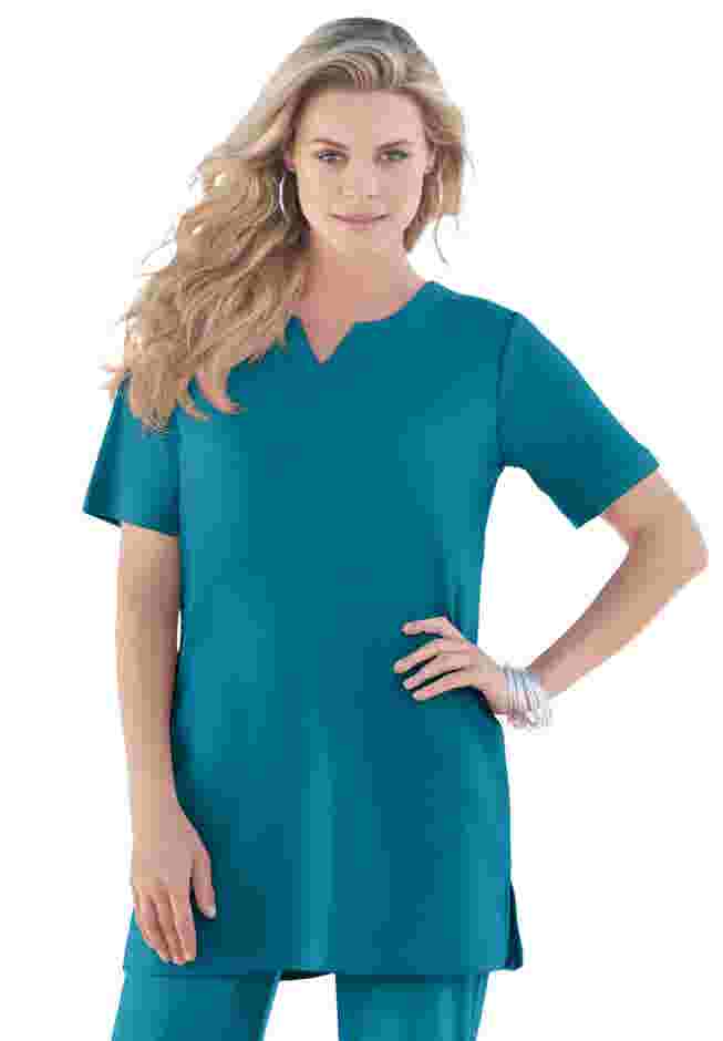 Notch Neck Soft Knit Tunic image number 0