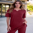 Plus Size Soft Knit Tunic with Notch Neckline image number null