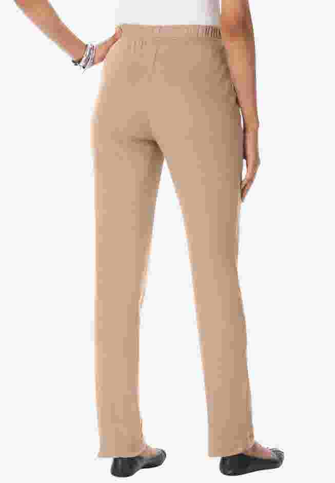 Plus Size Straight Leg Soft Knit Pull-On Pant image number 1