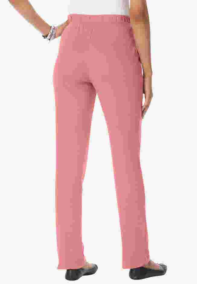 Plus Size Straight Leg Soft Knit Pull On Pant image number 1