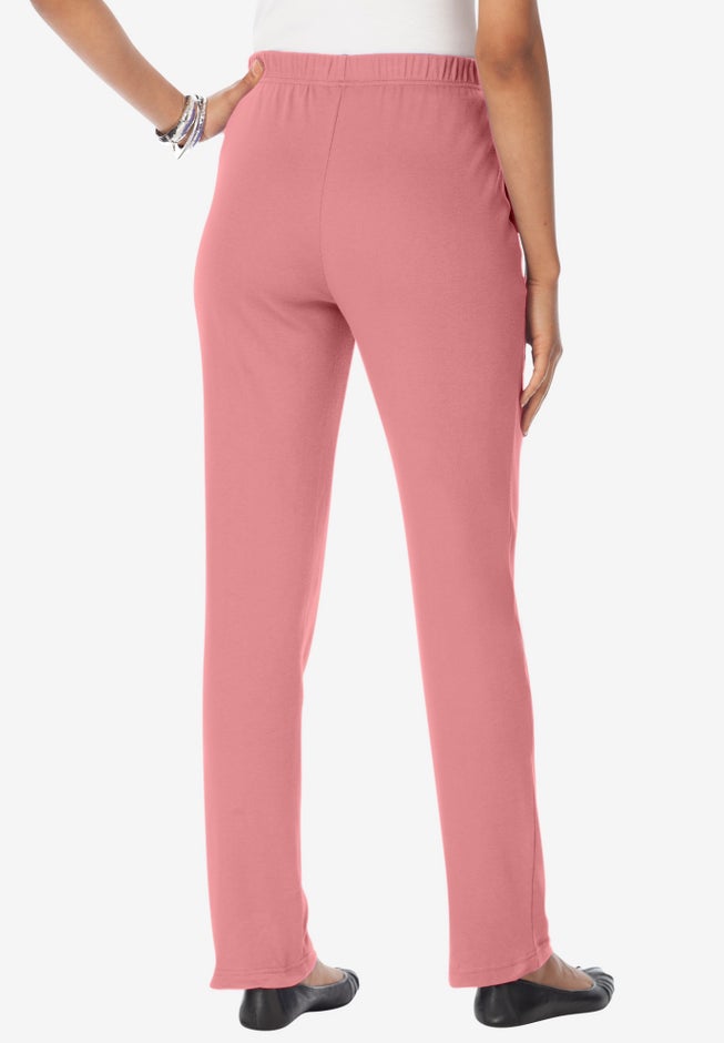 Plus Size Straight Leg Soft Knit Pull On Pant image number 1