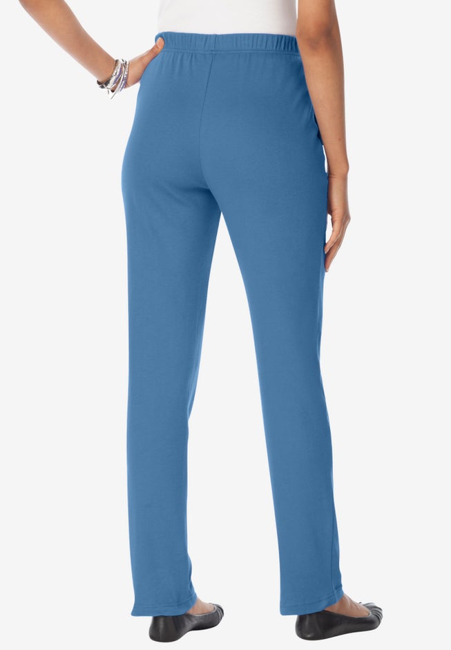 Plus Size Straight Leg Soft Knit Pull On Pant image number 2