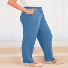 Plus Size Soft Knit Relaxed Pull-On Straight Leg Pant image number null