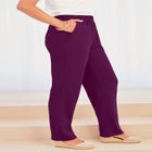 Plus Size Straight Leg Soft Knit Pull On Pant image number null