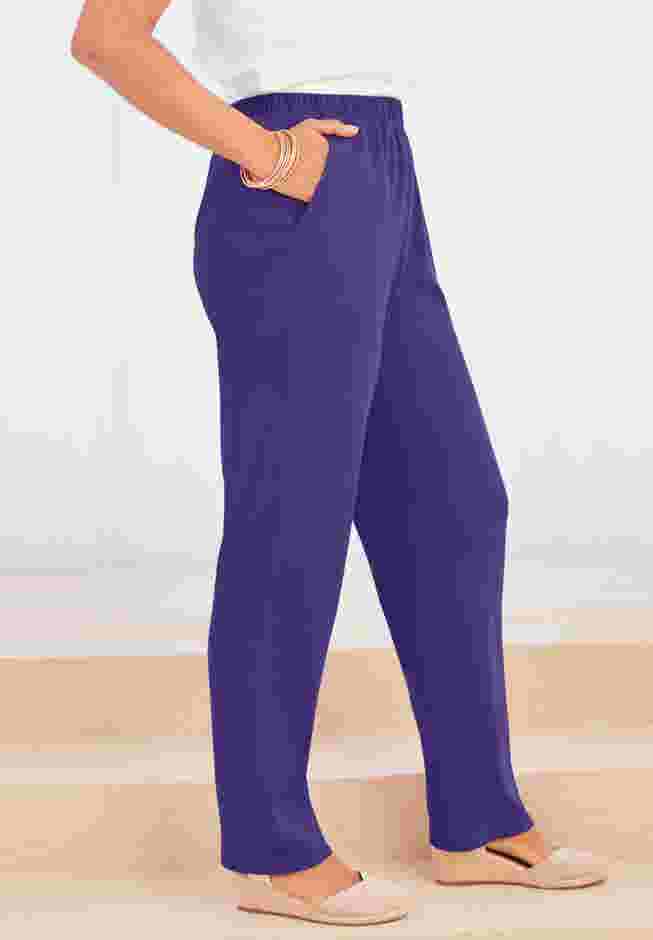 Plus Size Straight Leg Soft Knit Pull On Pant image number 2