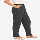 Plus Size Straight Leg Soft Knit Pull On Pant image number null